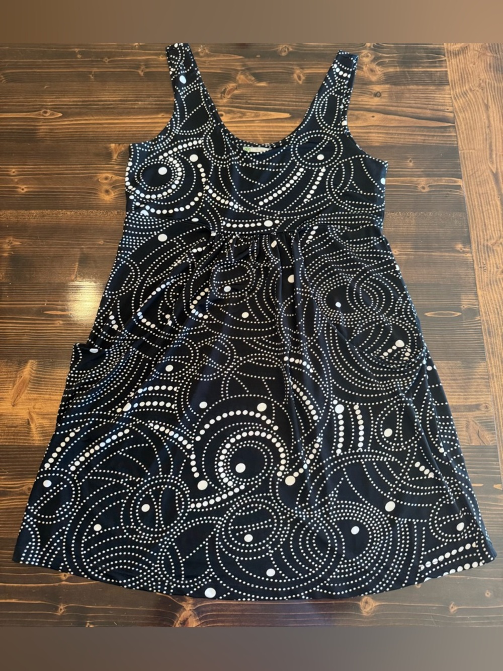 Portocruz Black & White Swirl Tank Swim Coverup Dress Size M